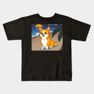 Tropical Corgi Kids T-Shirt